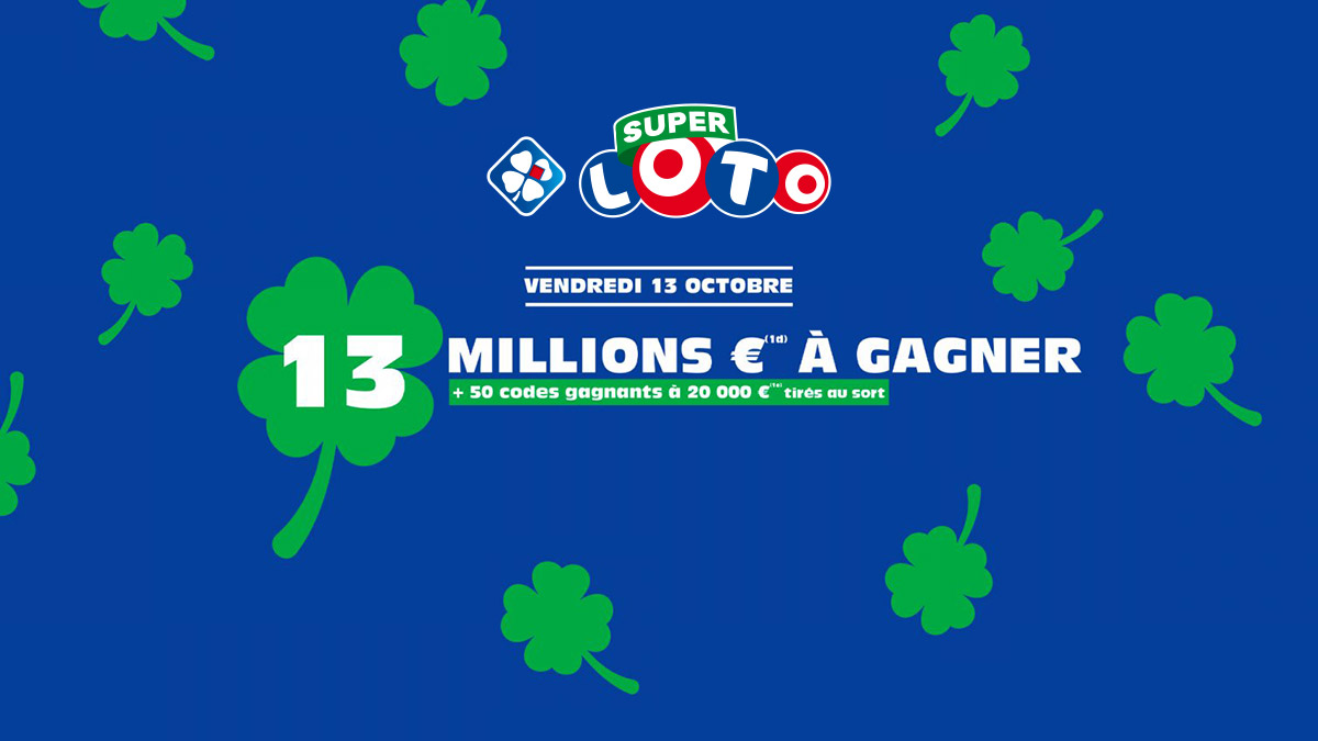 Jackpot de 13 millions deuros à gagner au Super Loto ce Vendredi 13